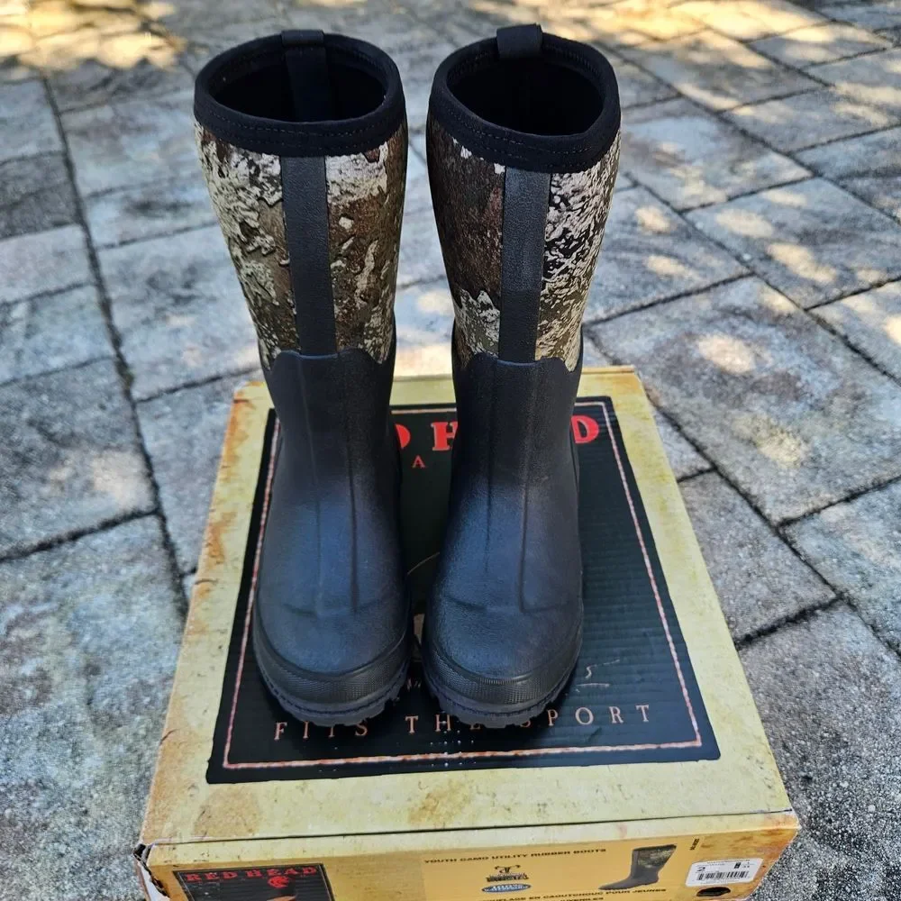RedHead Youth Waterproof Camouflage Boots – Size 2